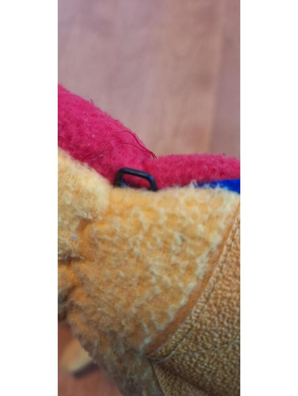 Vtg OshKosh B'Gosh Fleece Youth Mittens Red/Yellow/Blue Colorblock Hook/loop - Picture 8 of 9